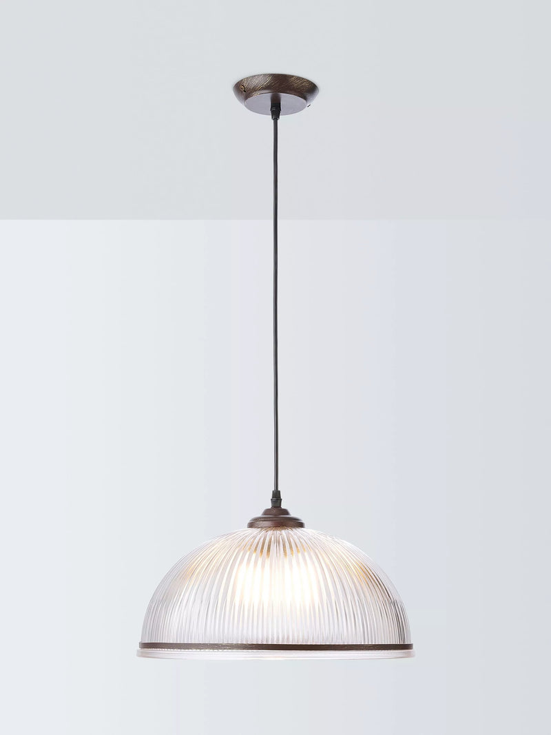 John Lewis Tristan ribbed glass pendant ceiling light bronze, imported from the UK