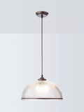 John Lewis Tristan ribbed glass pendant ceiling light bronze, imported from the UK
