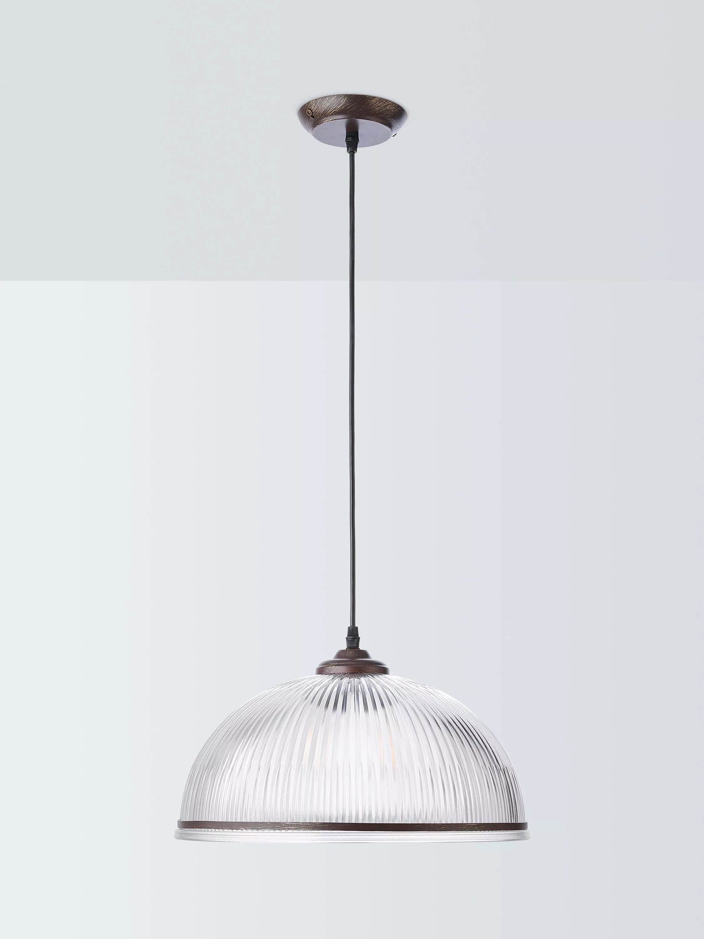 John Lewis Tristan ribbed glass pendant ceiling light bronze, imported from the UK