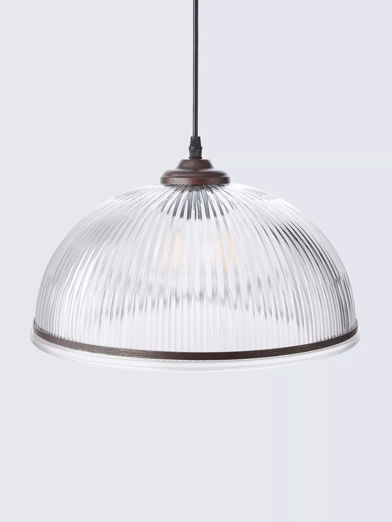 John Lewis Tristan ribbed glass pendant ceiling light bronze, imported from the UK