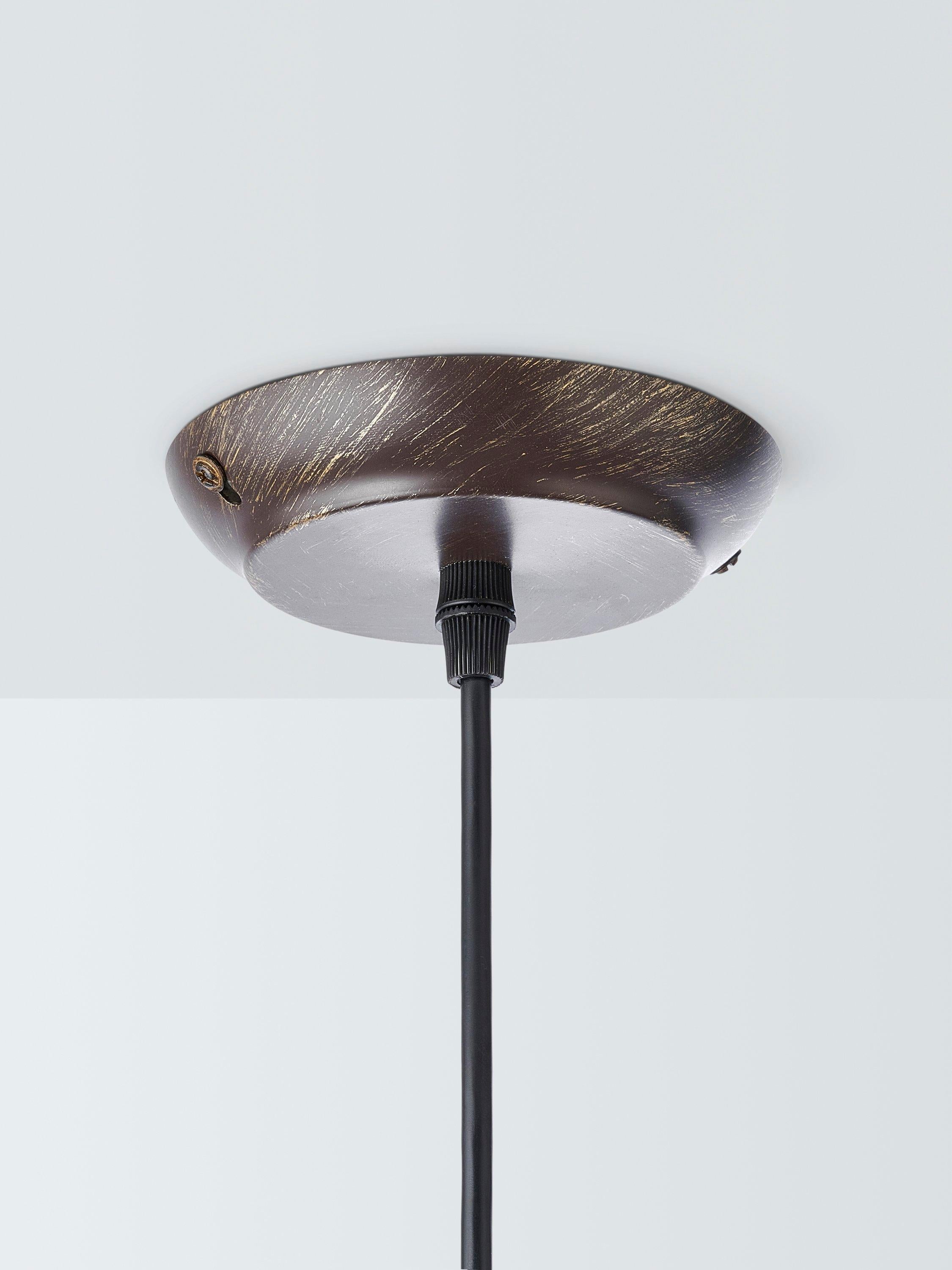 John Lewis Tristan ribbed glass pendant ceiling light bronze, imported from the UK