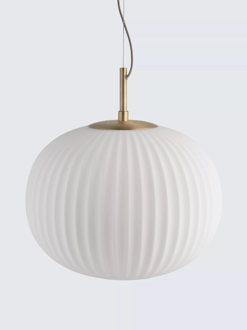 John Lewis pleated glass globe ceiling light antique brass - British product