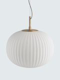 John Lewis pleated glass globe ceiling light antique brass - British product