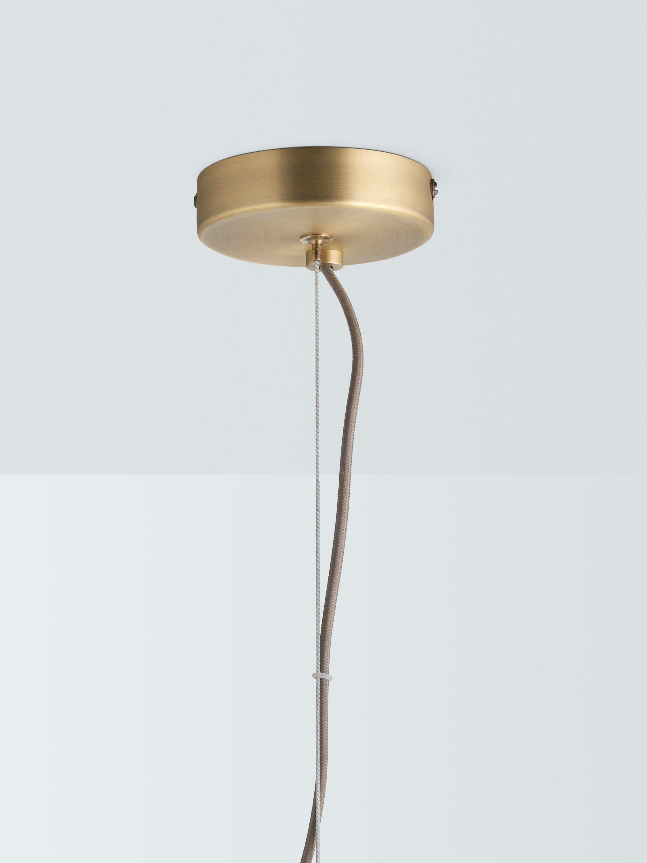 John Lewis pleated glass globe ceiling light antique brass - British product