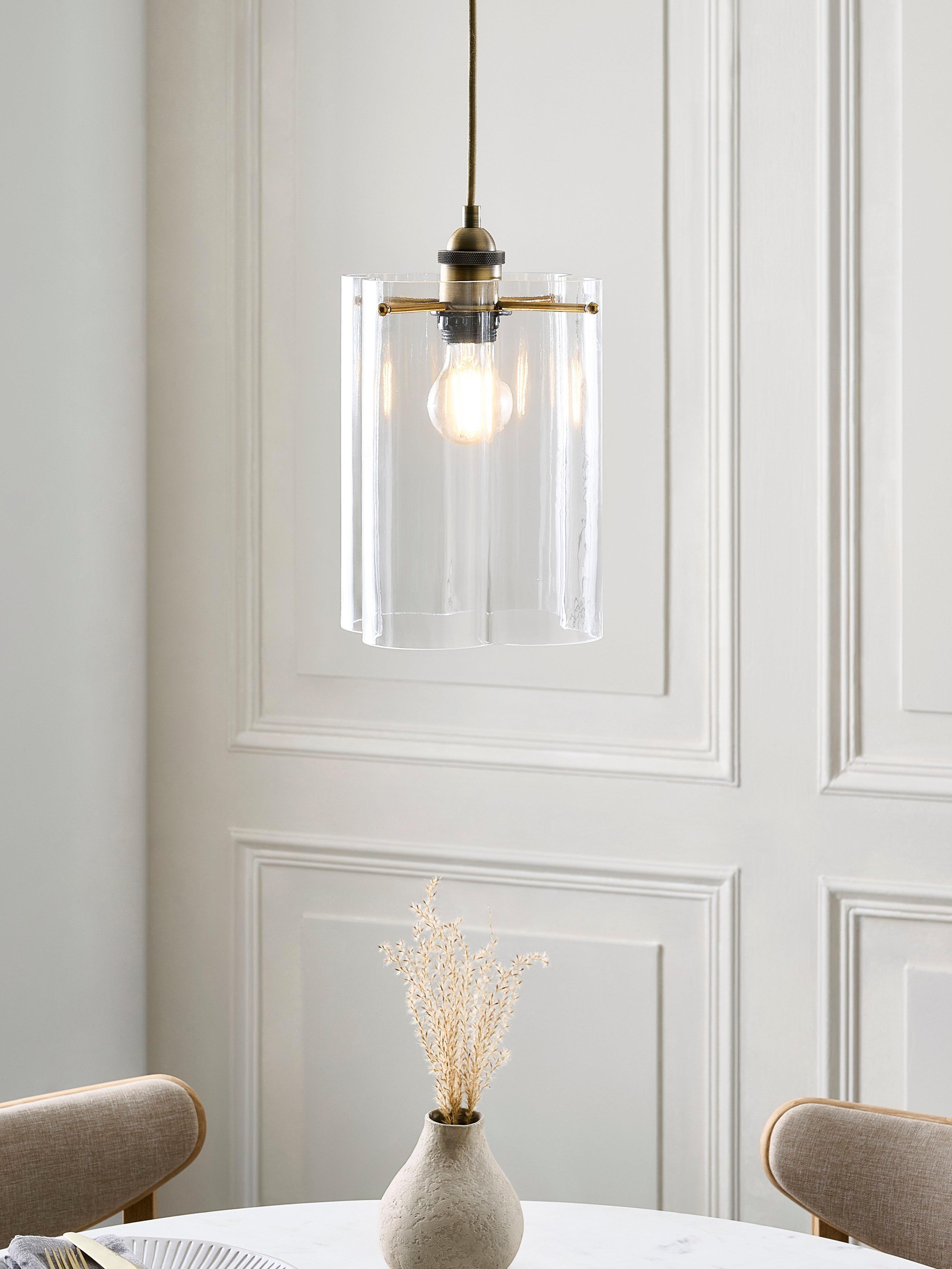 John Lewis Poppy easy-fit ceiling shade clear glass - British product