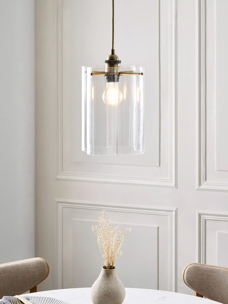 John Lewis Poppy easy-fit ceiling shade clear glass - British product