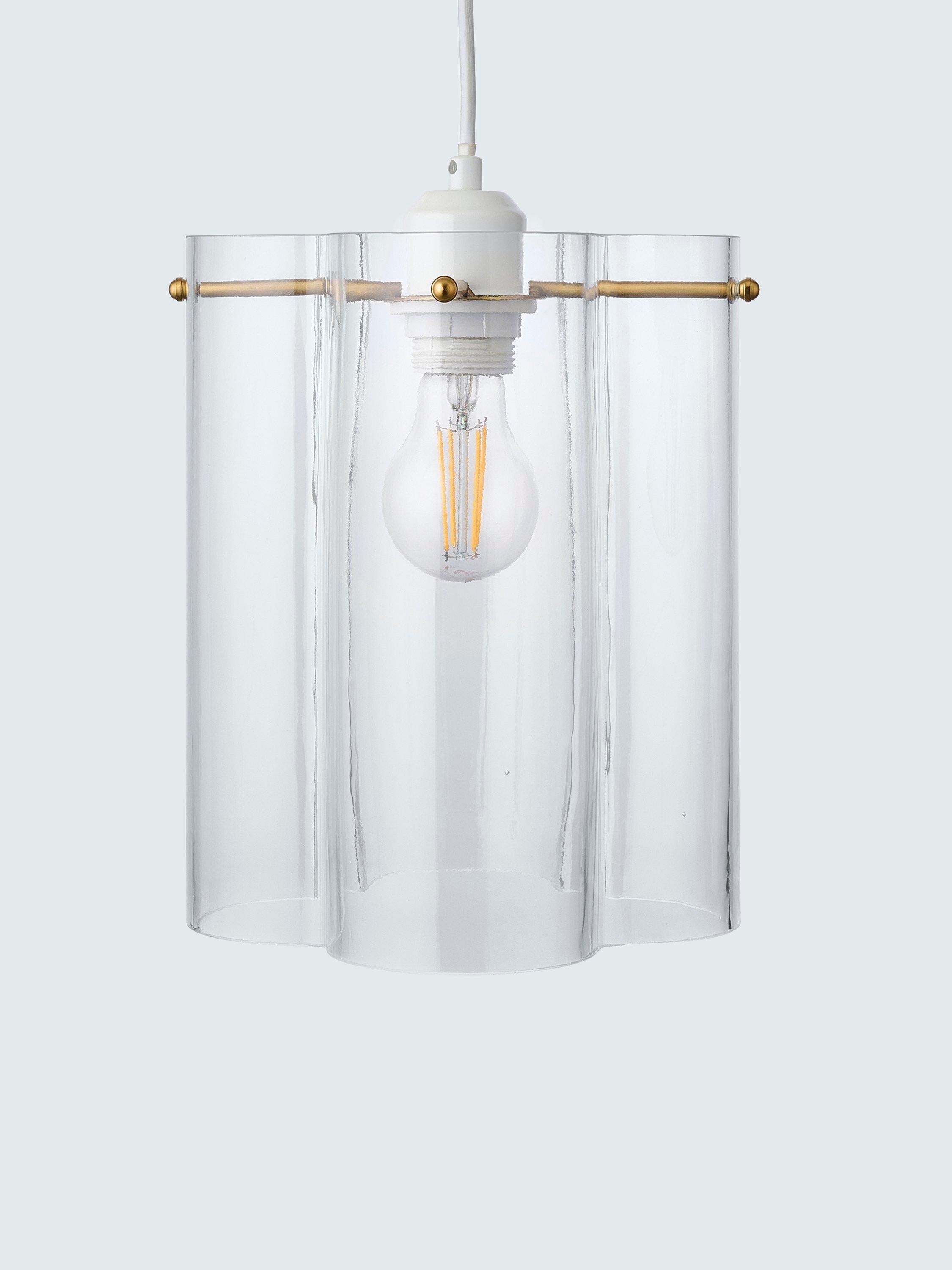 John Lewis Poppy easy-fit ceiling shade clear glass - British product