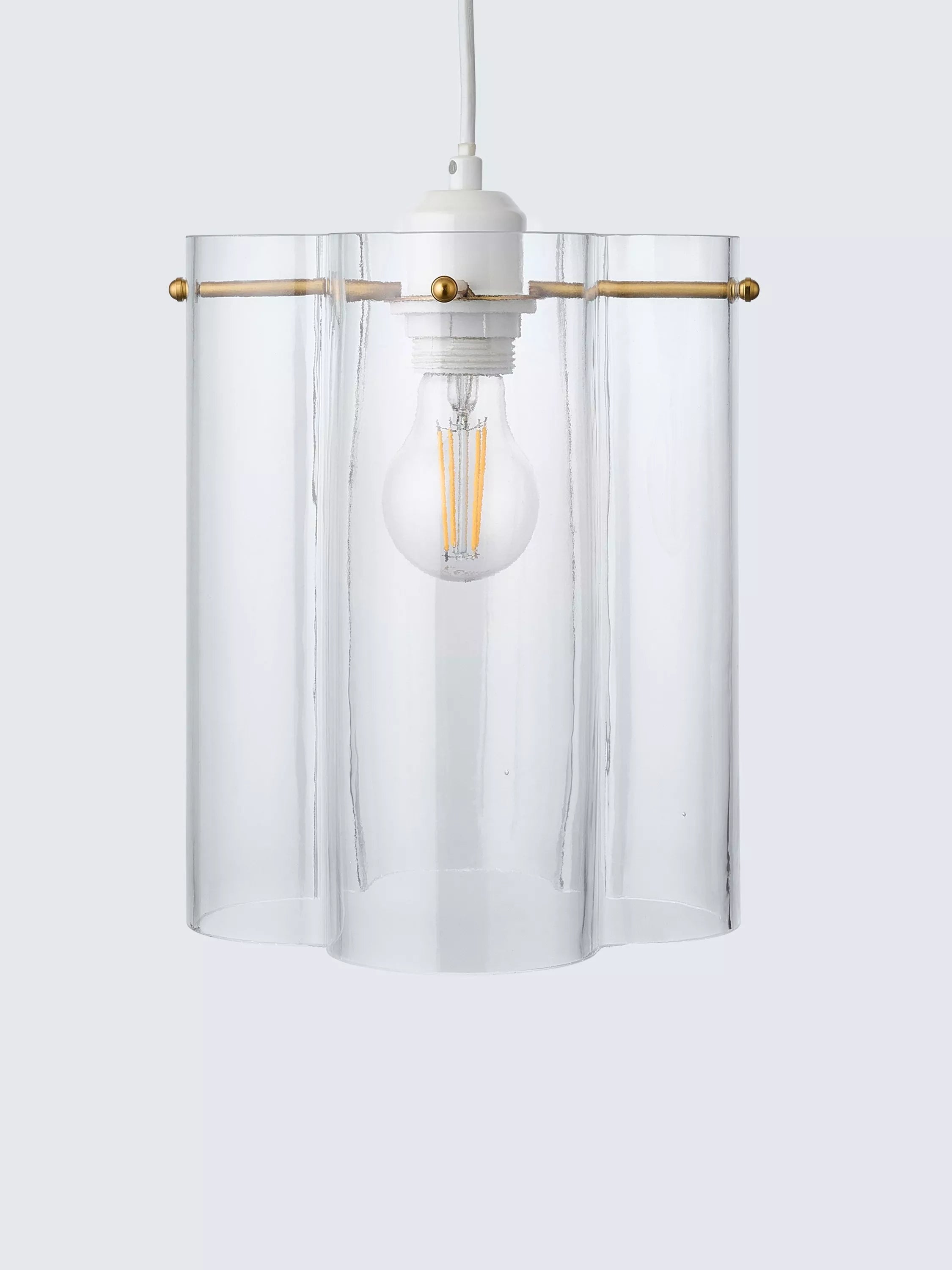 John Lewis Poppy easy-fit ceiling shade clear glass - British product