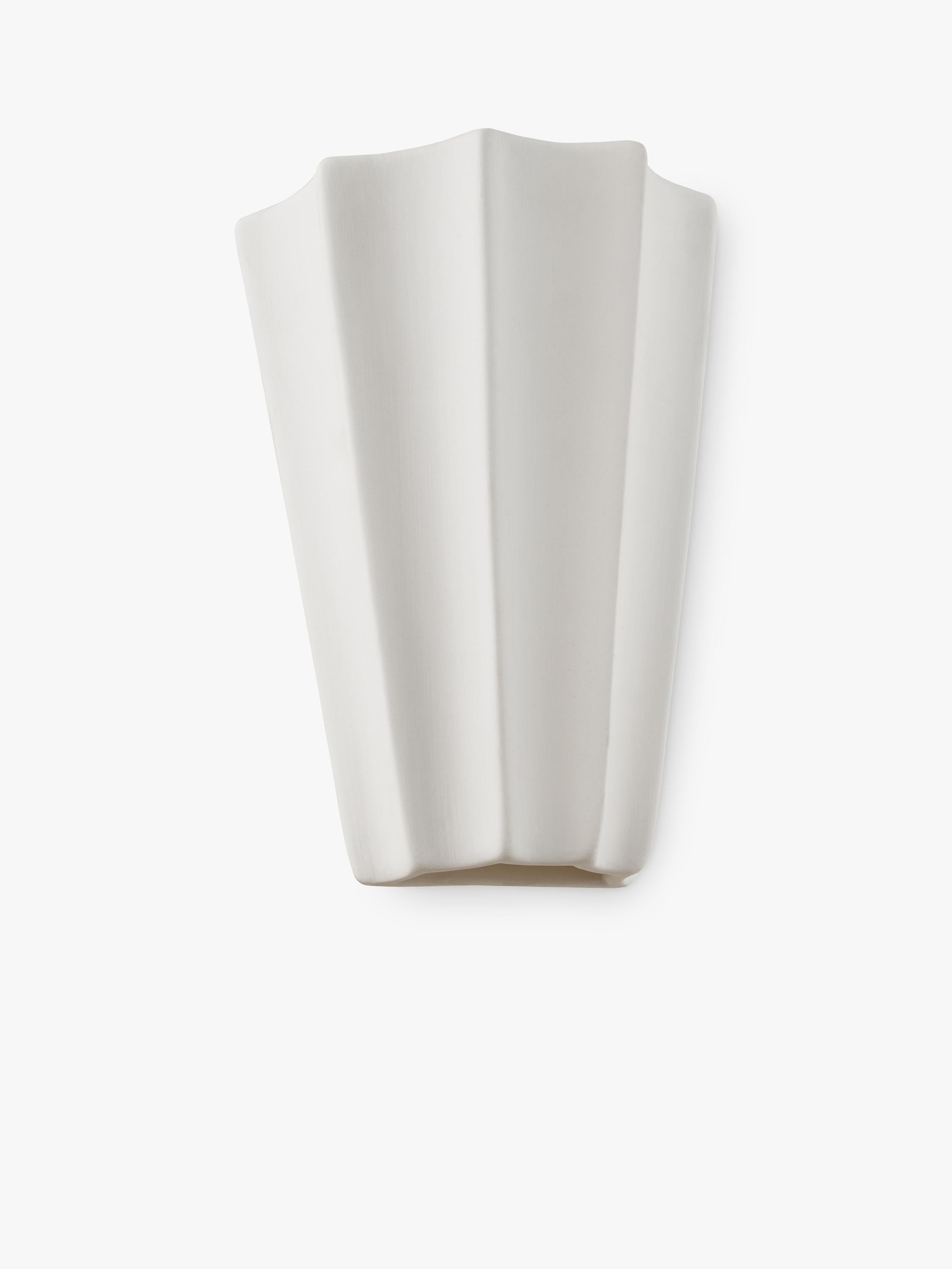 John Lewis tapered scalloped wall light white - British product