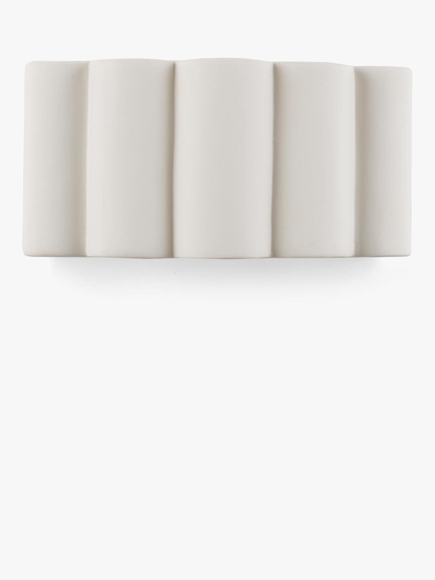 John Lewis ceramic fluted wall light, white (British brand)