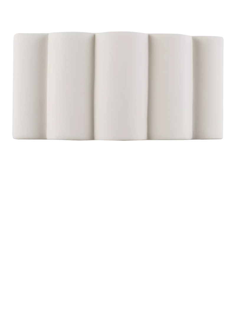 John Lewis ceramic fluted wall light, white (British brand)