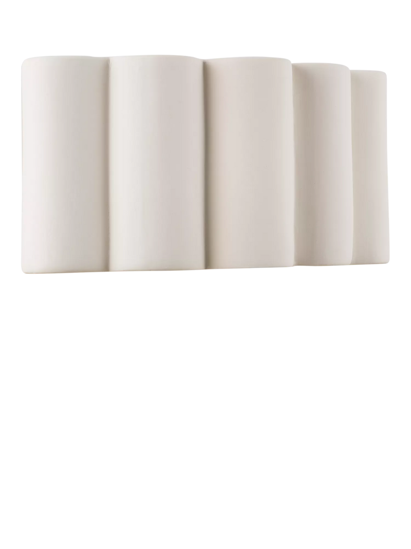 John Lewis ceramic fluted wall light, white (British brand)