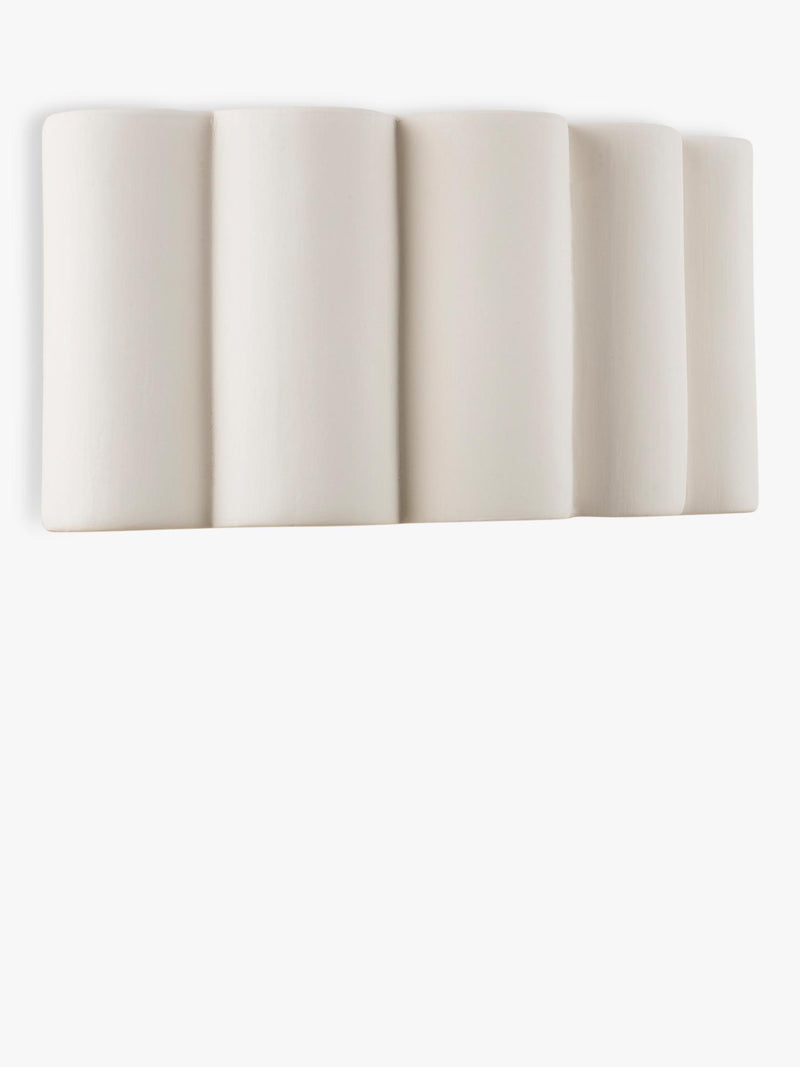 John Lewis ceramic fluted wall light, white (British brand)
