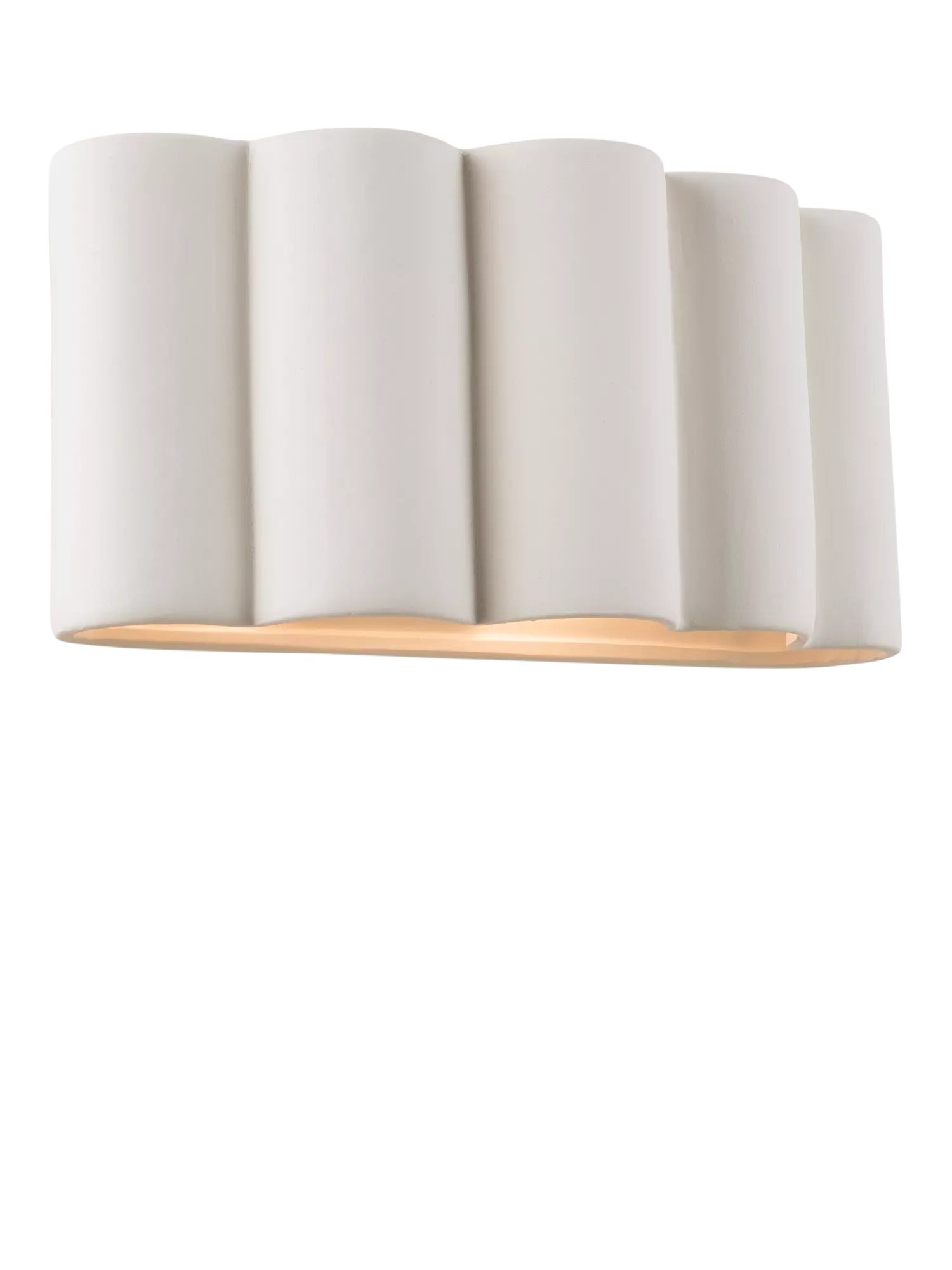 John Lewis ceramic fluted wall light, white (British brand)