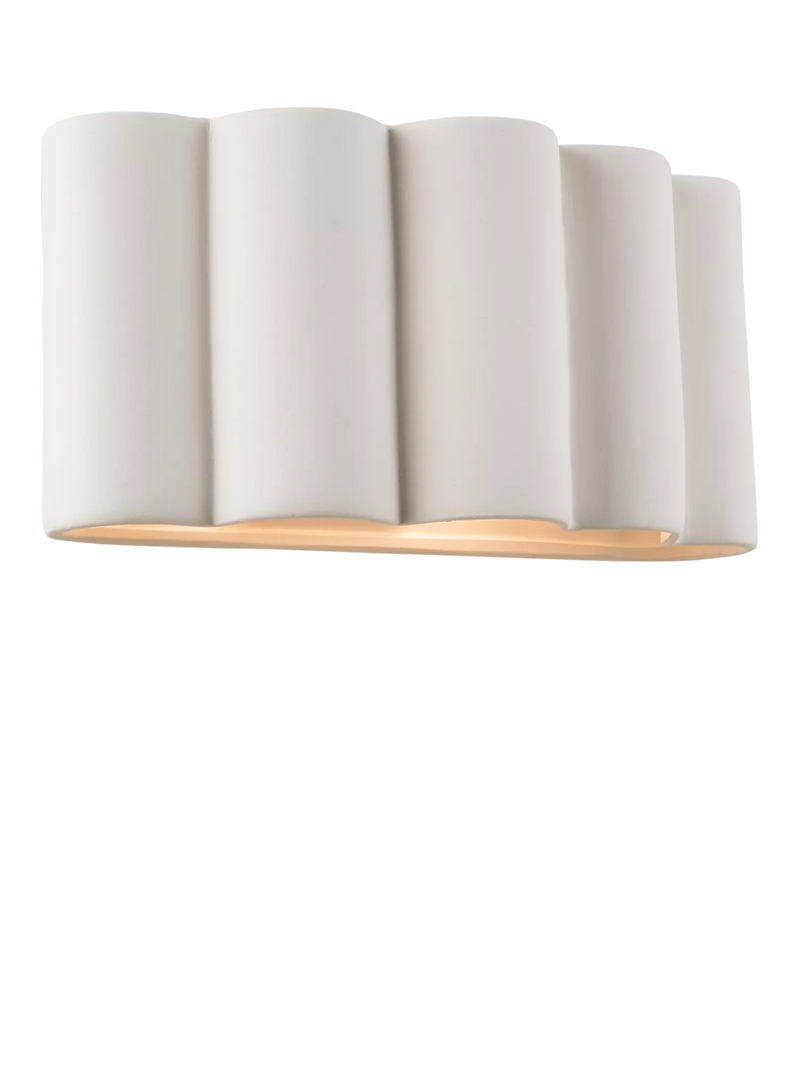 John Lewis ceramic fluted wall light, white (British brand)