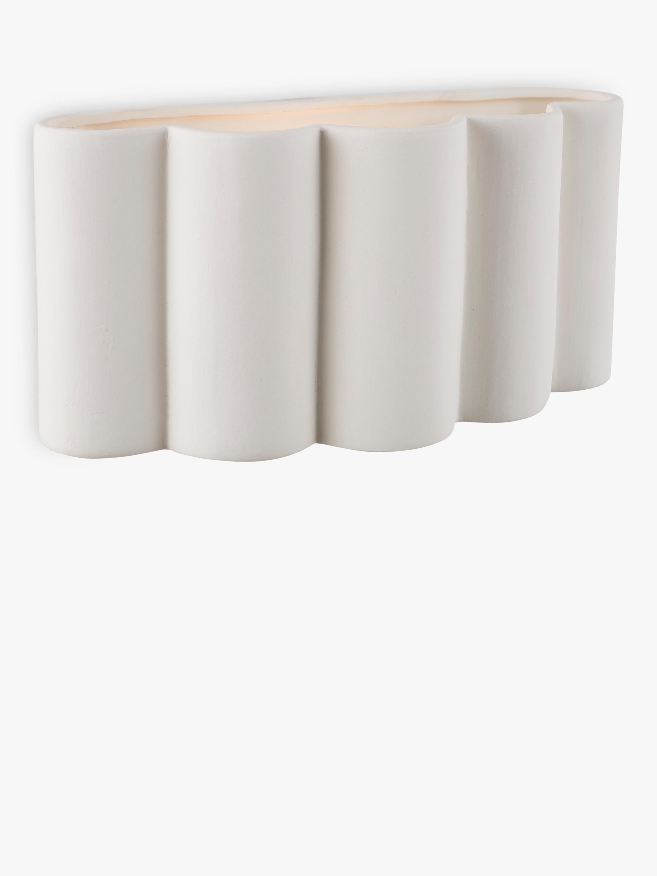John Lewis ceramic fluted wall light, white (British brand)