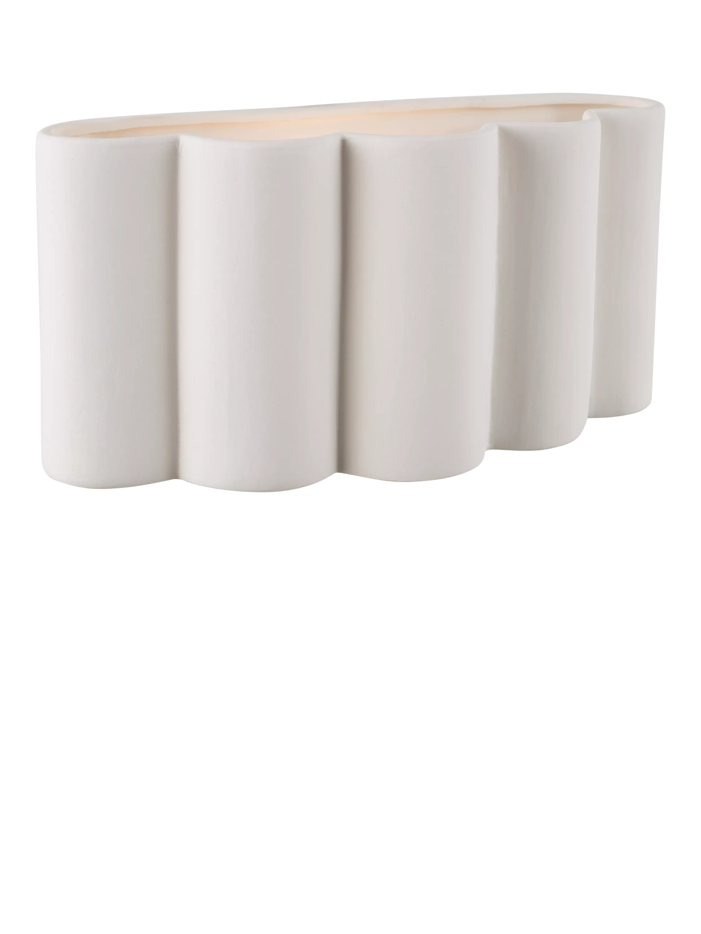 John Lewis ceramic fluted wall light, white (British brand)