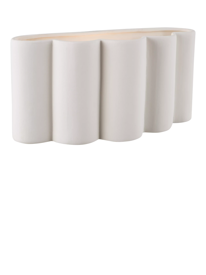 John Lewis ceramic fluted wall light, white (British brand)