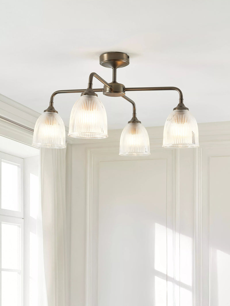 John Lewis Saltern semi flush ceiling light in pewter (British brand)