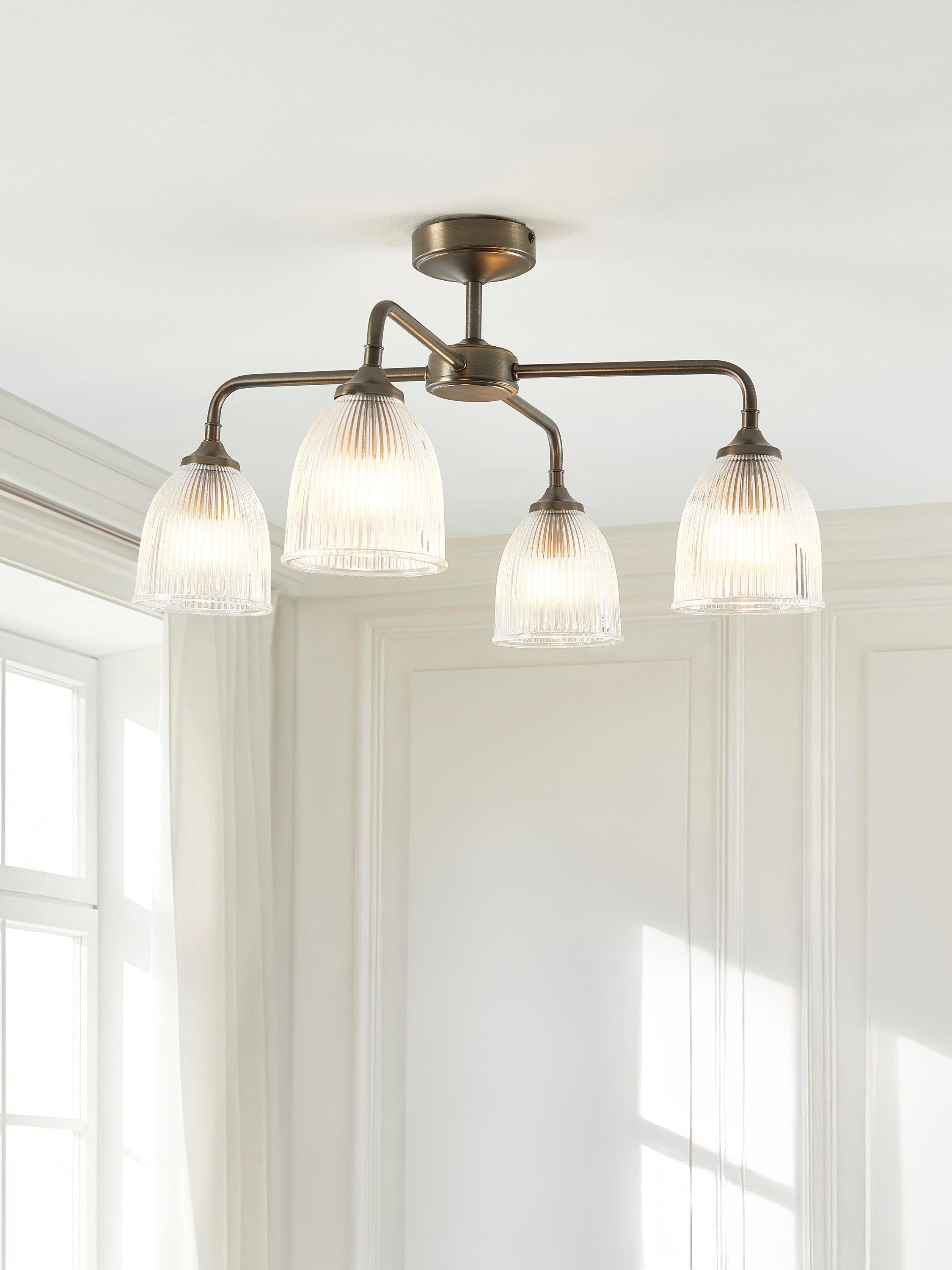 John Lewis Saltern semi flush ceiling light in pewter (British brand)