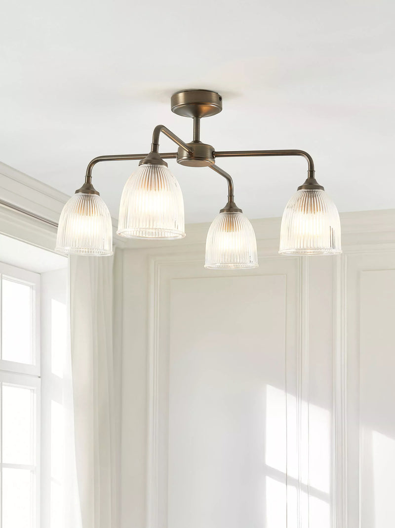 John Lewis Saltern semi flush ceiling light in pewter (British brand)