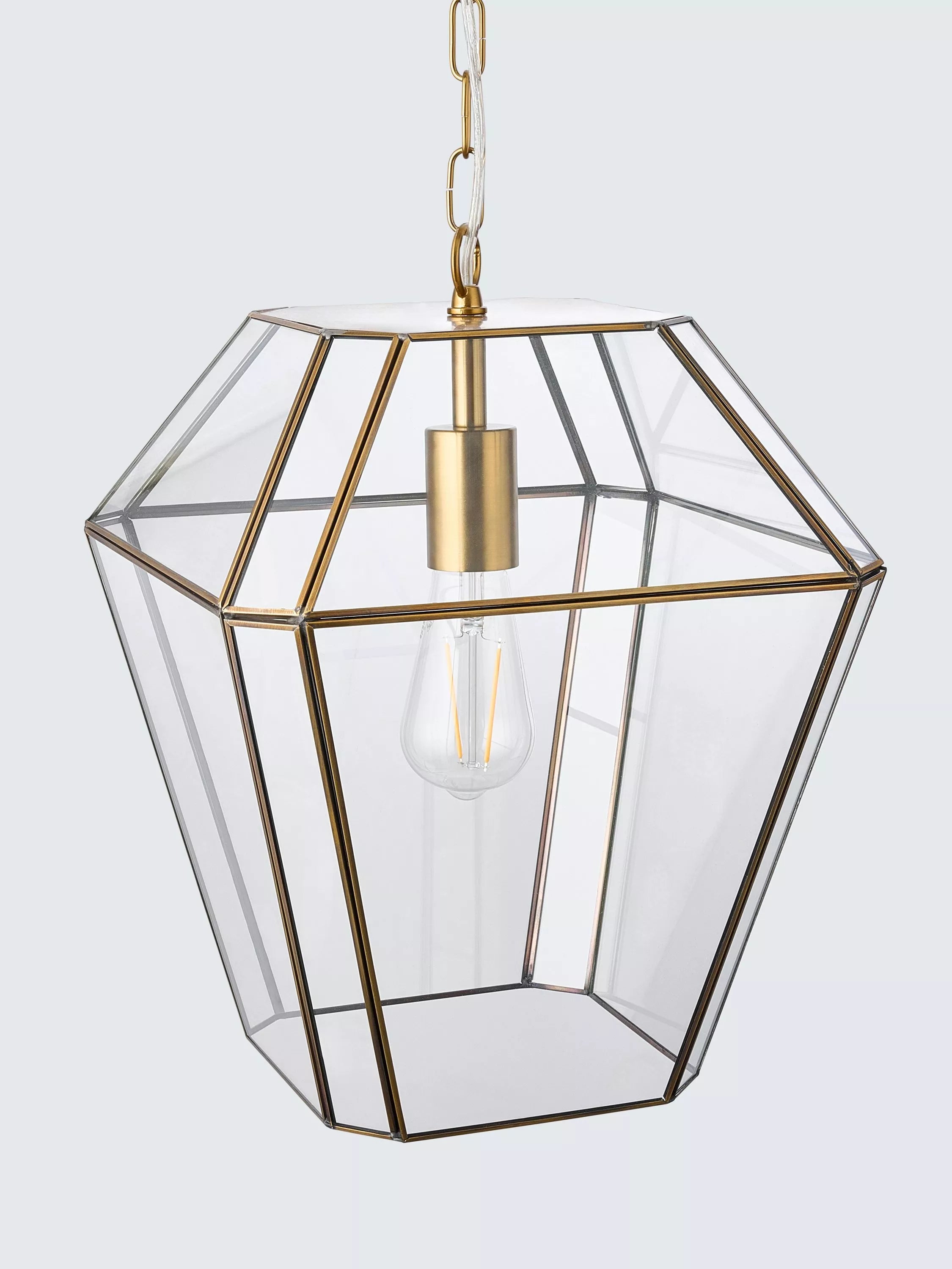 John Lewis lantern pendant ceiling light antique brass imported from the UK