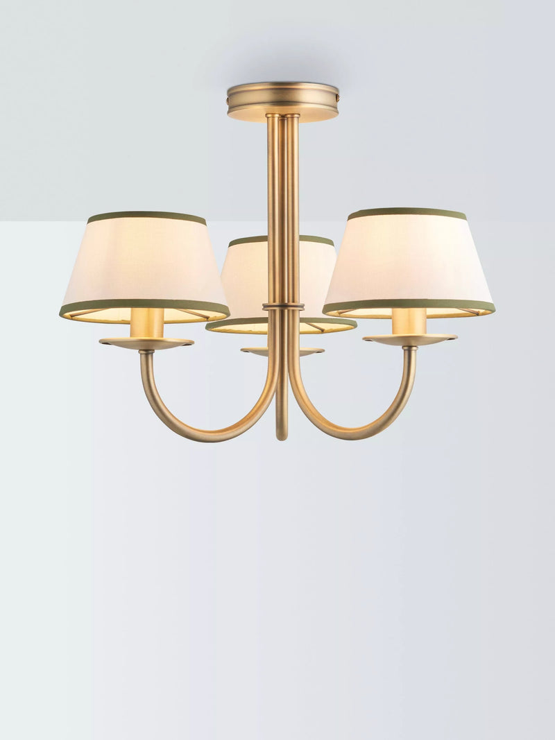 John Lewis Trevelyan ceiling light antique brass and avocado (British brand)