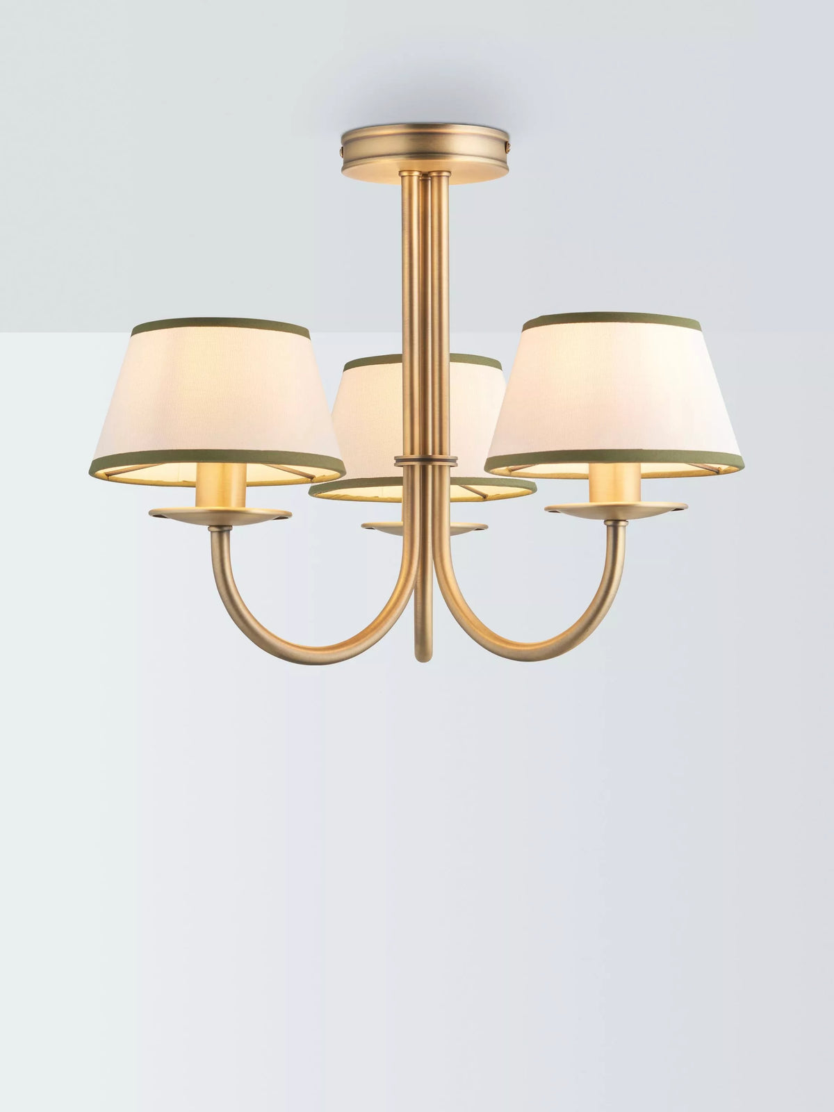 John Lewis Trevelyan ceiling light antique brass and avocado (British brand)