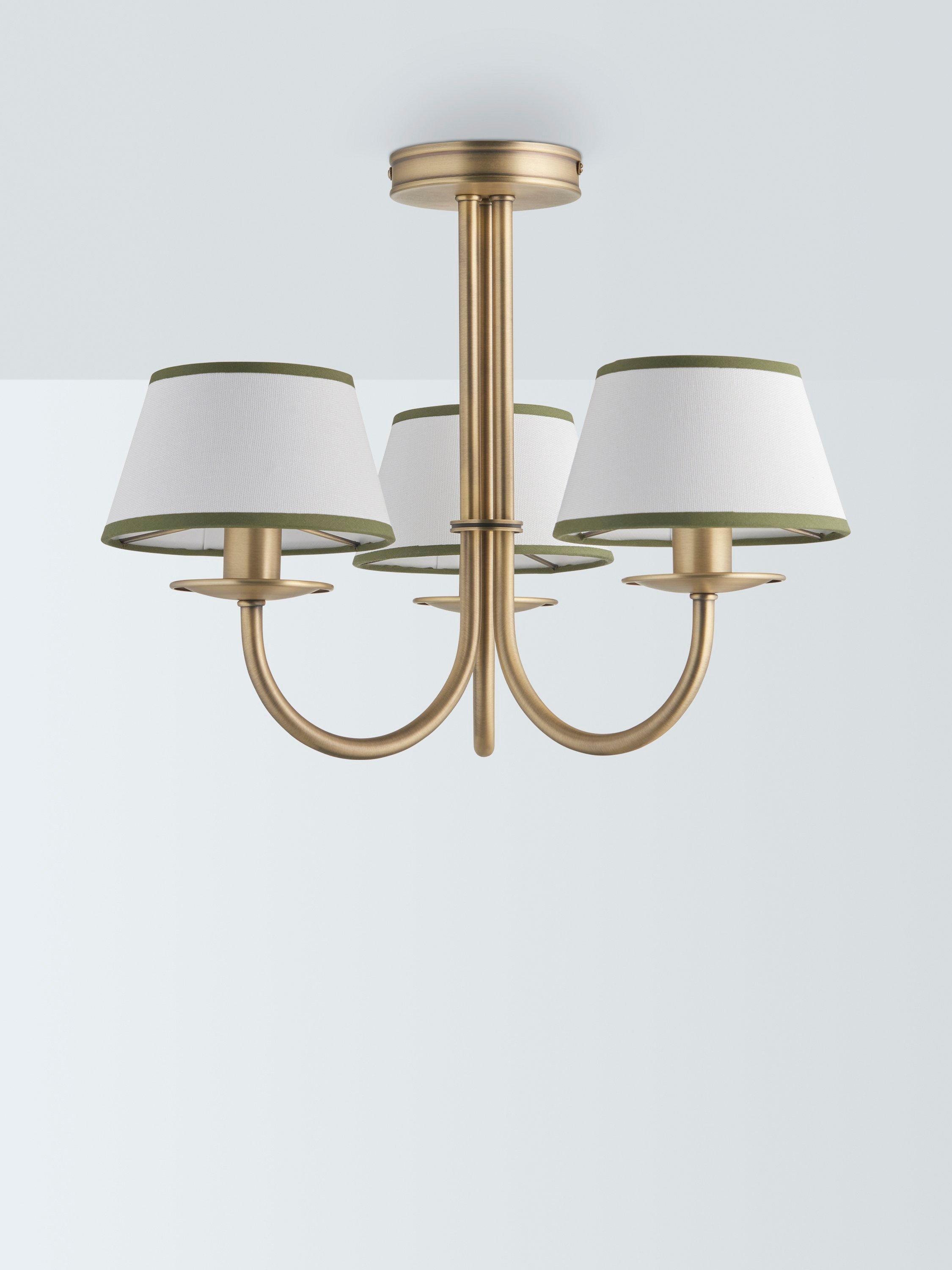 John Lewis Trevelyan ceiling light antique brass and avocado (British brand)