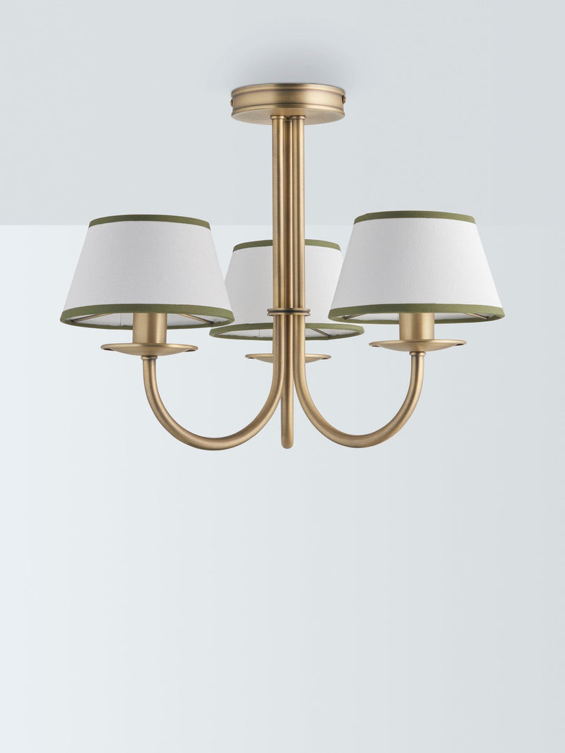 John Lewis Trevelyan ceiling light antique brass and avocado (British brand)