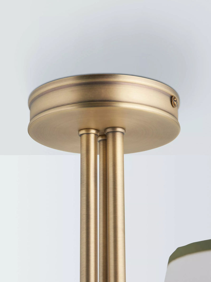 John Lewis Trevelyan ceiling light antique brass and avocado (British brand)
