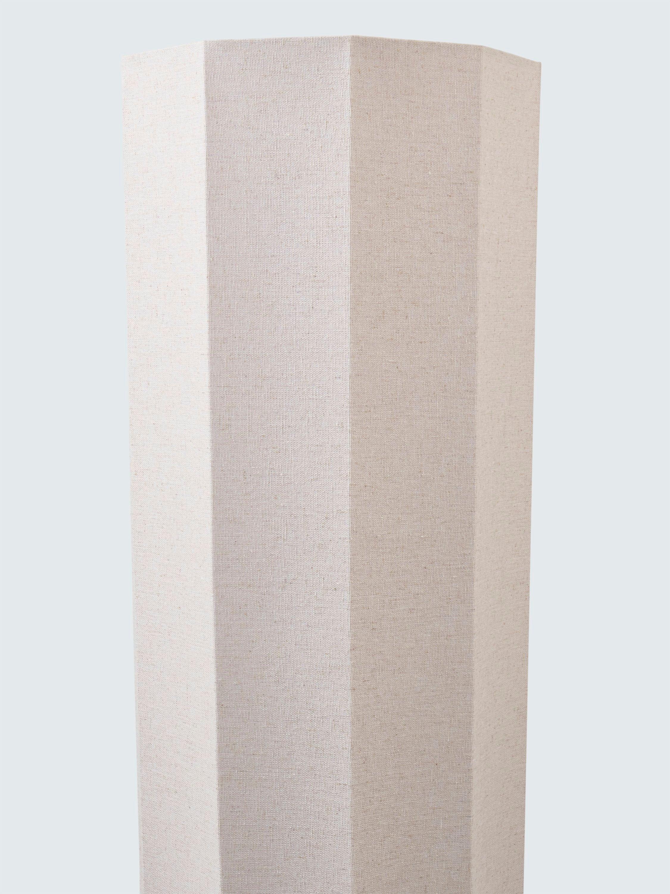 John Lewis floor lamp with ceramic base and natural linen shade (British brand)