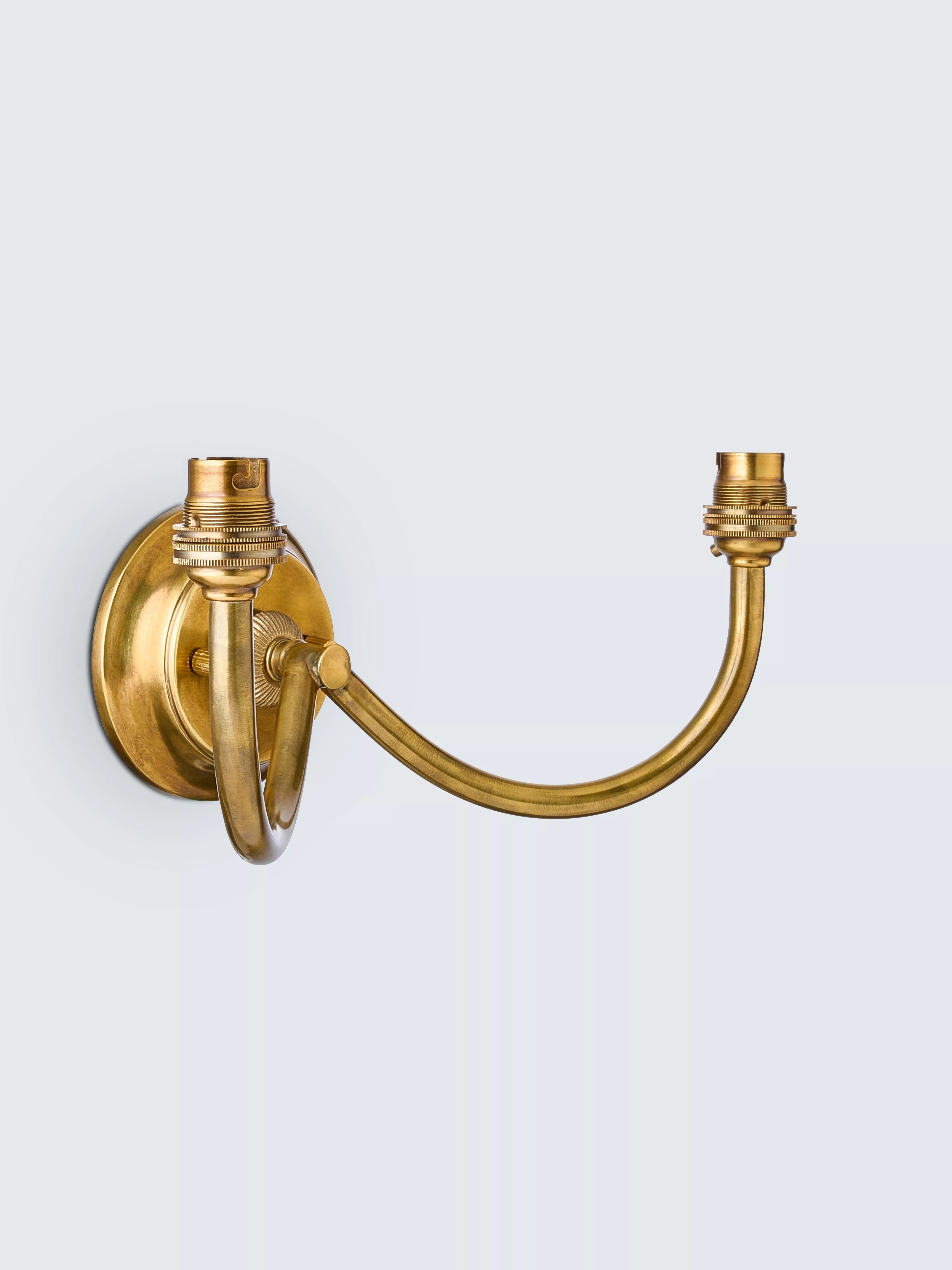 John Lewis double arm wall light aged brass, imported from the UK