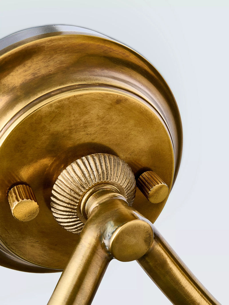 John Lewis double arm wall light aged brass, imported from the UK