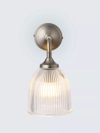 John Lewis John Lewis Saltern Glass Wall Light, Pewter- Buy online at McGrocer