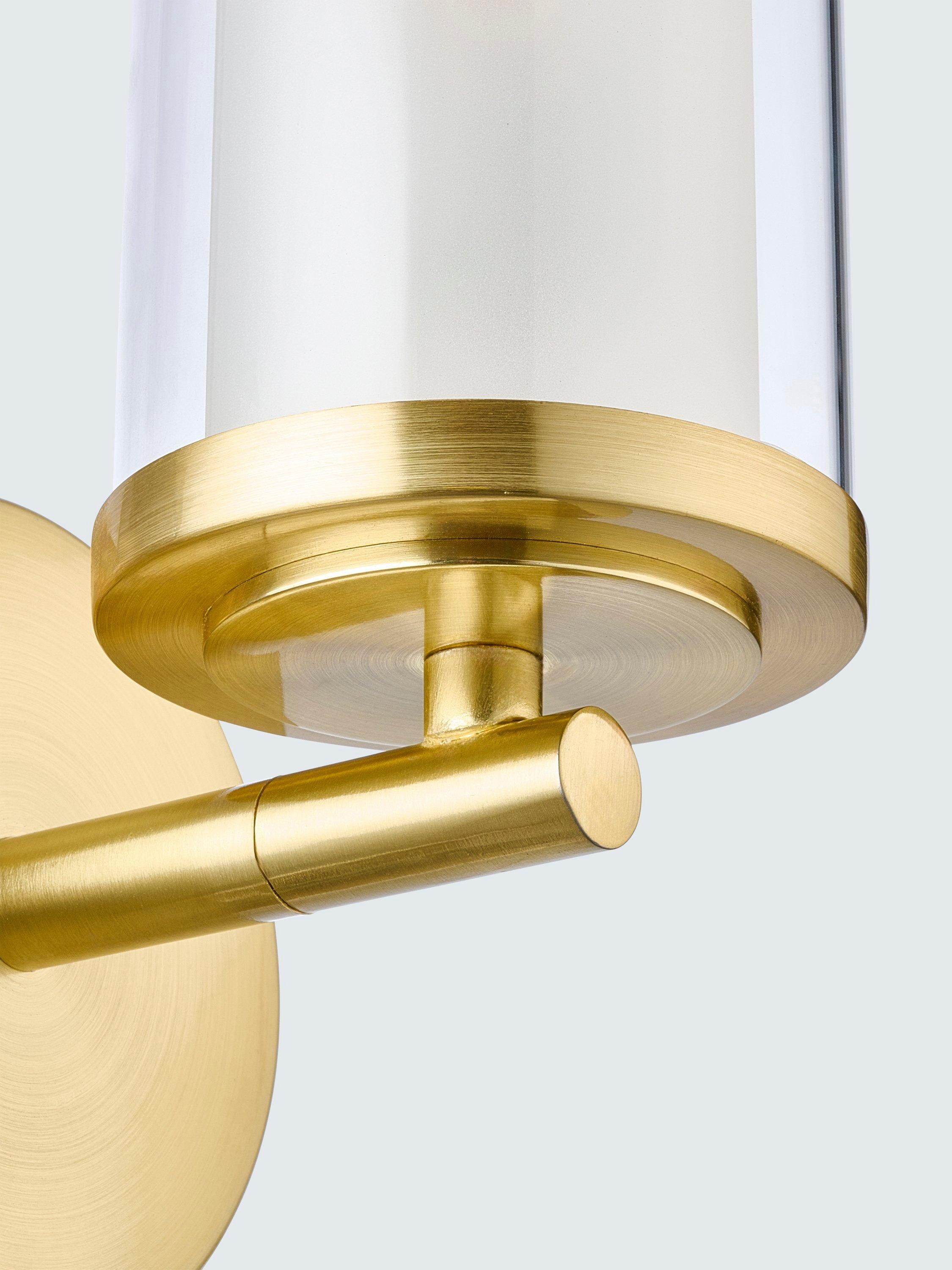 John Lewis Sydney bathroom wall light brushed brass finish, UK version