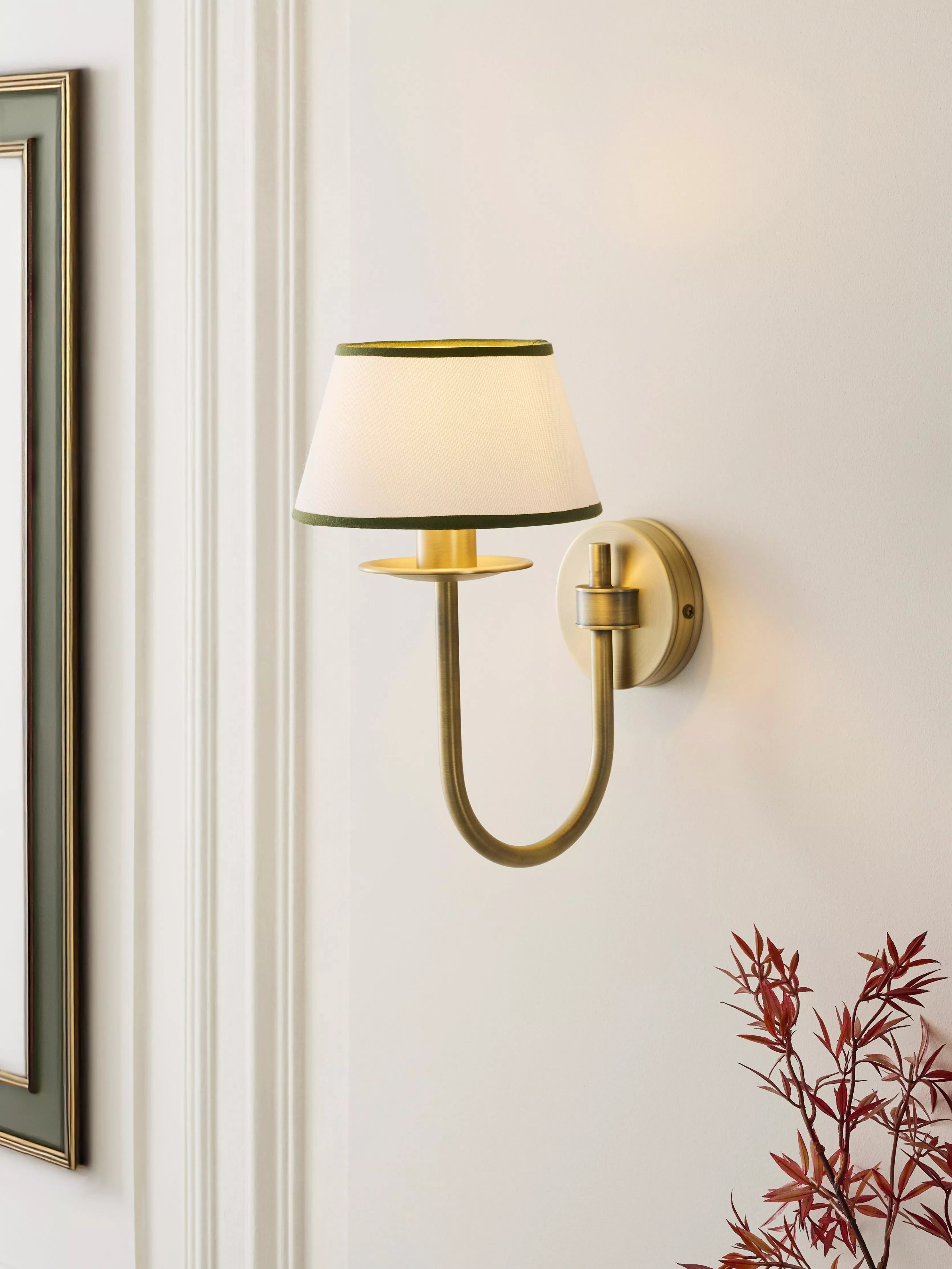 John Lewis Trevelyan wall light antique brass avocado, imported from the UK