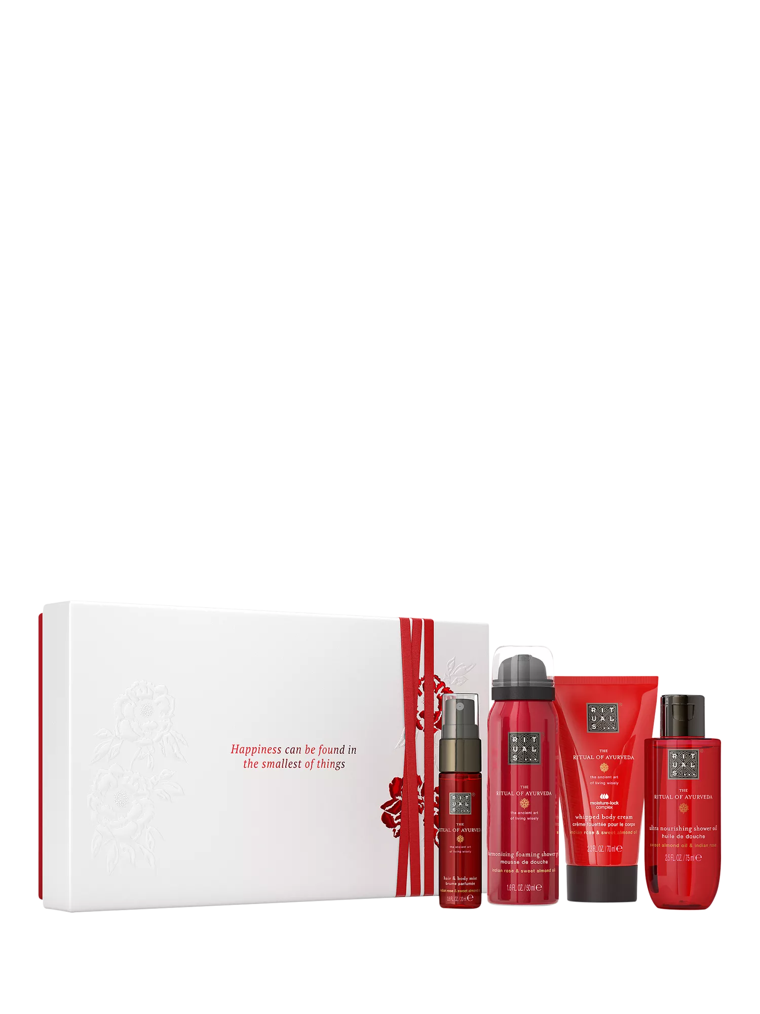 Rituals Ayurveda bodycare gift set with Indian rose and sweet almond oil, UK version