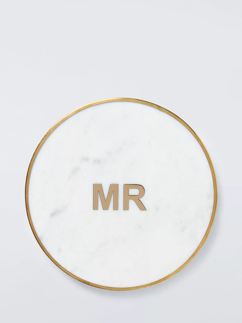 John Lewis white marble brass Mr coaster - British product