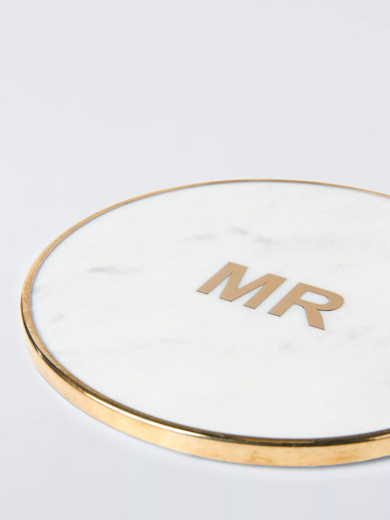John Lewis white marble brass Mr coaster - British product