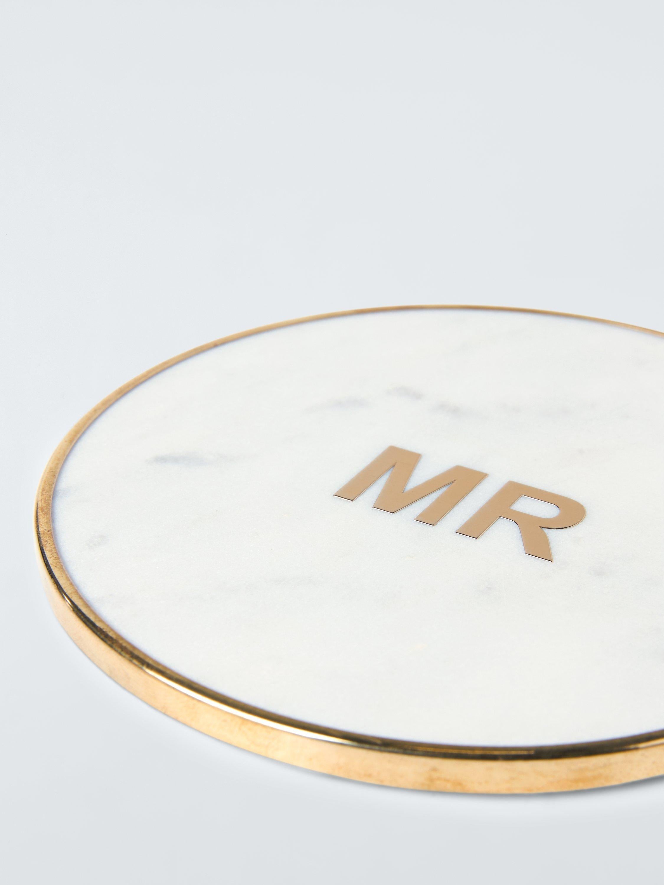 John Lewis white marble brass Mr coaster - British product