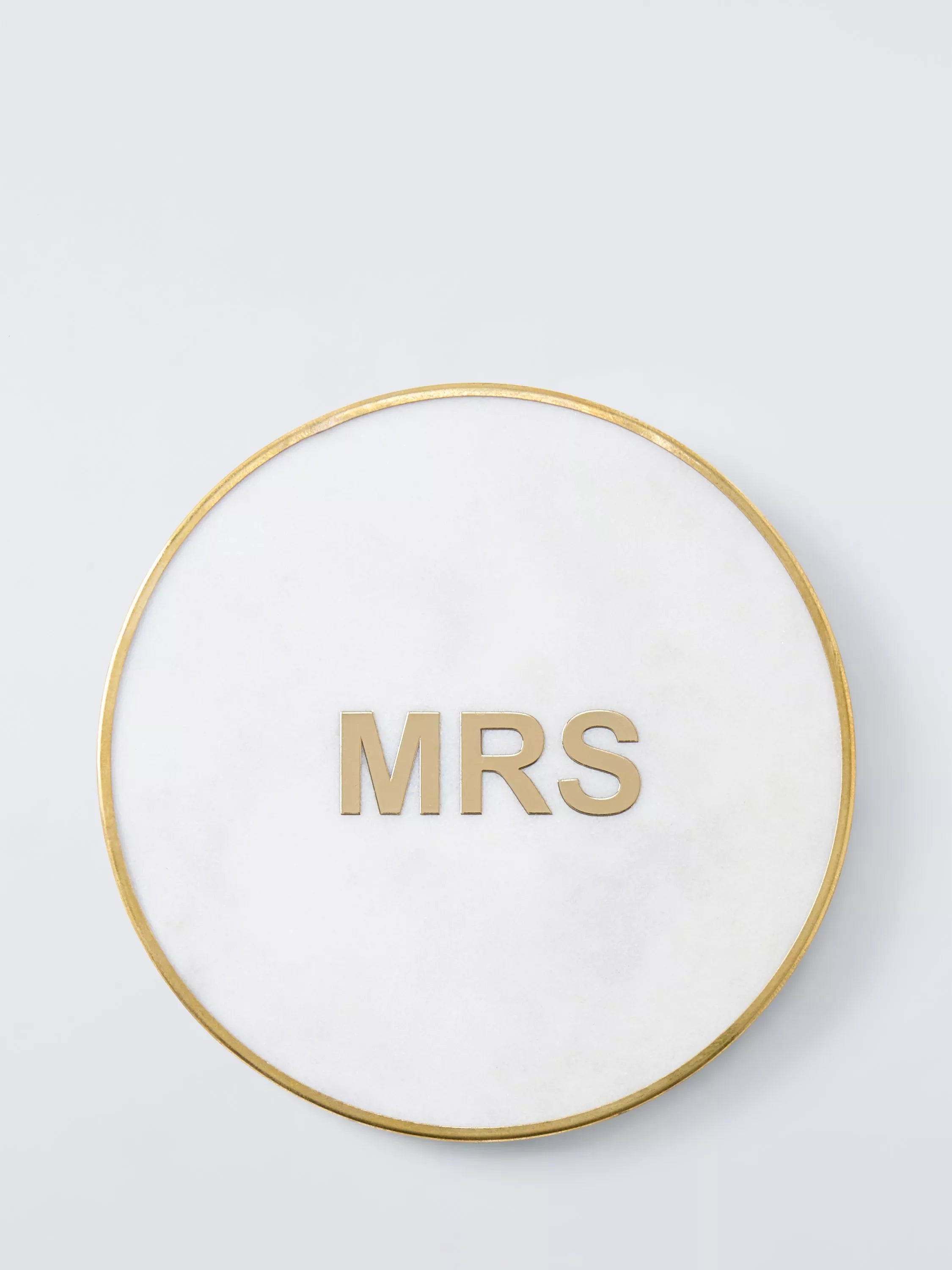John Lewis white marble brass Mrs coaster, imported from the UK