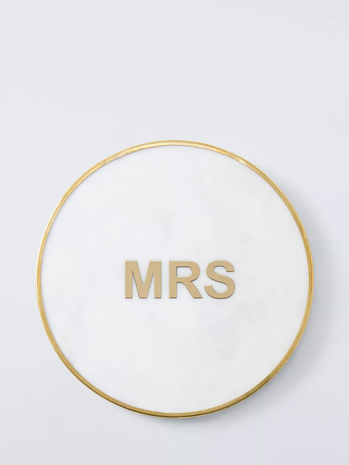 John Lewis white marble brass Mrs coaster, imported from the UK
