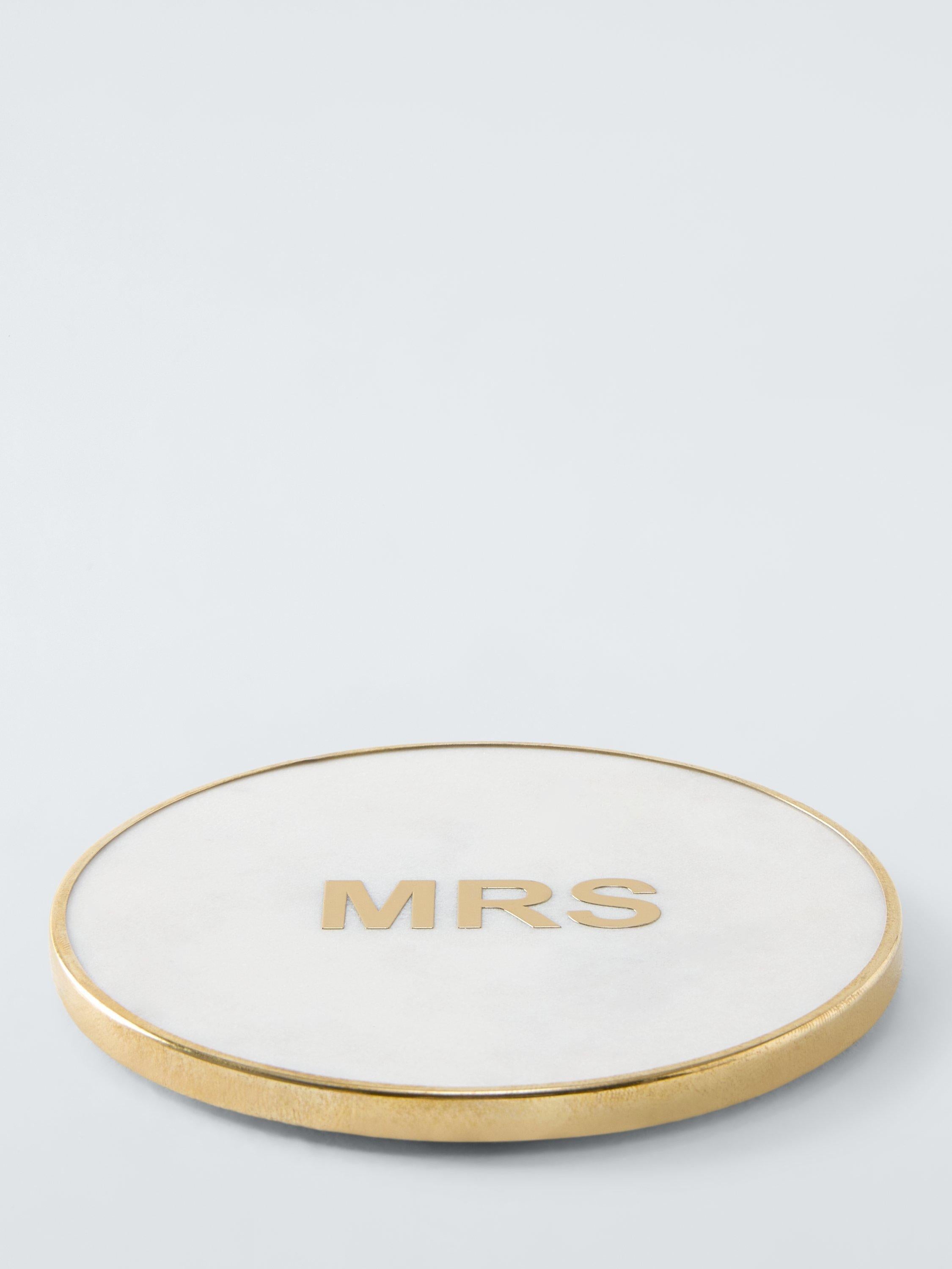 John Lewis white marble brass Mrs coaster, imported from the UK