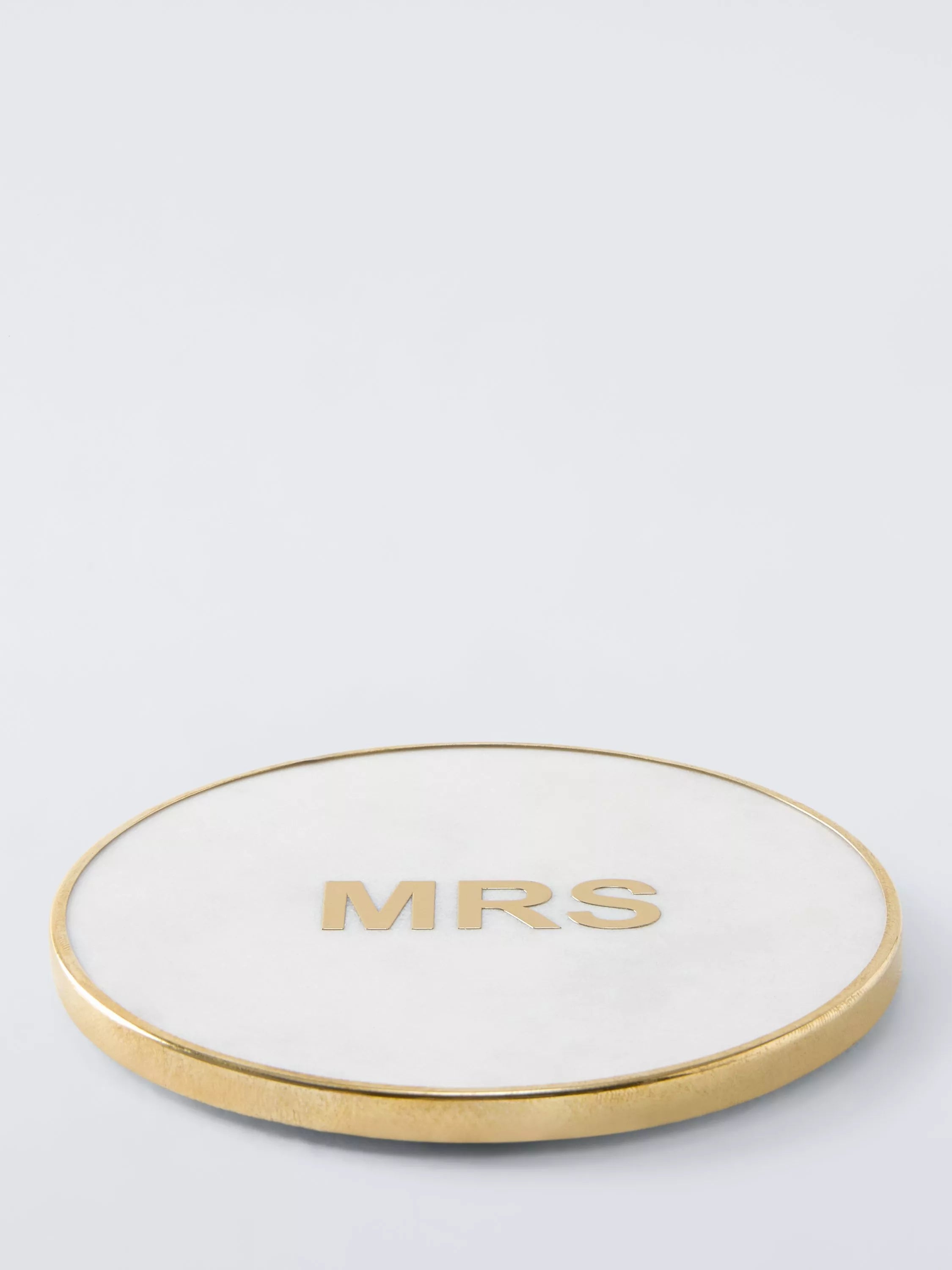 John Lewis white marble brass Mrs coaster, imported from the UK