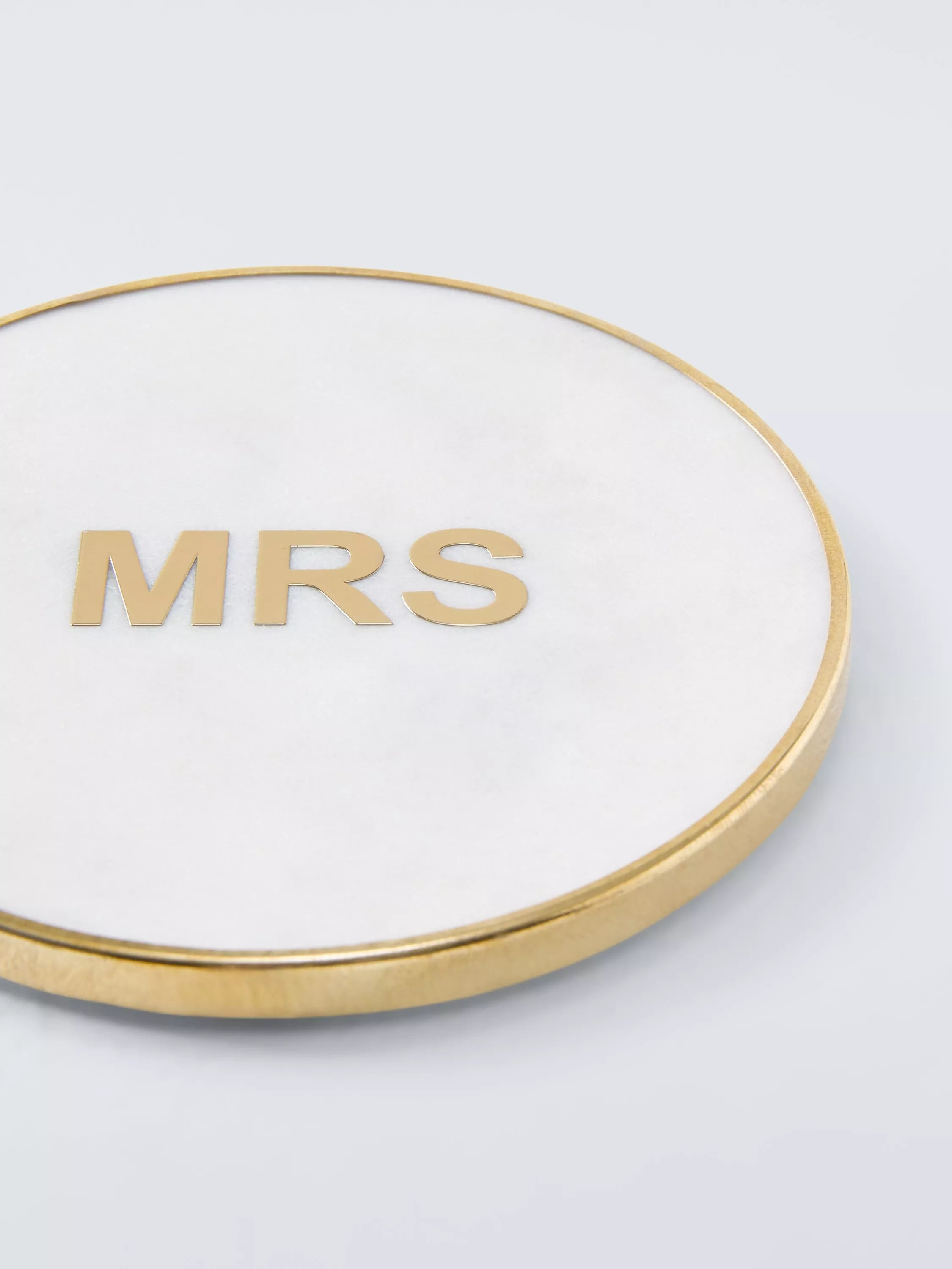 John Lewis white marble brass Mrs coaster, imported from the UK