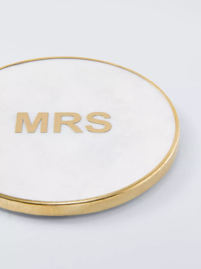 John Lewis white marble brass Mrs coaster, imported from the UK
