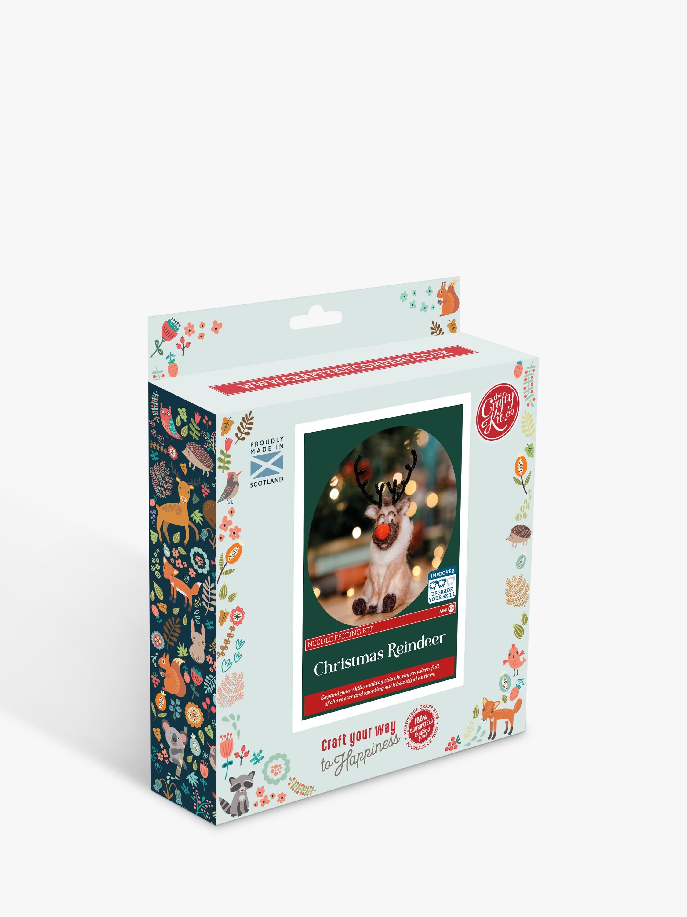The Crafty Kit Company reindeer needle felting kit - British product
