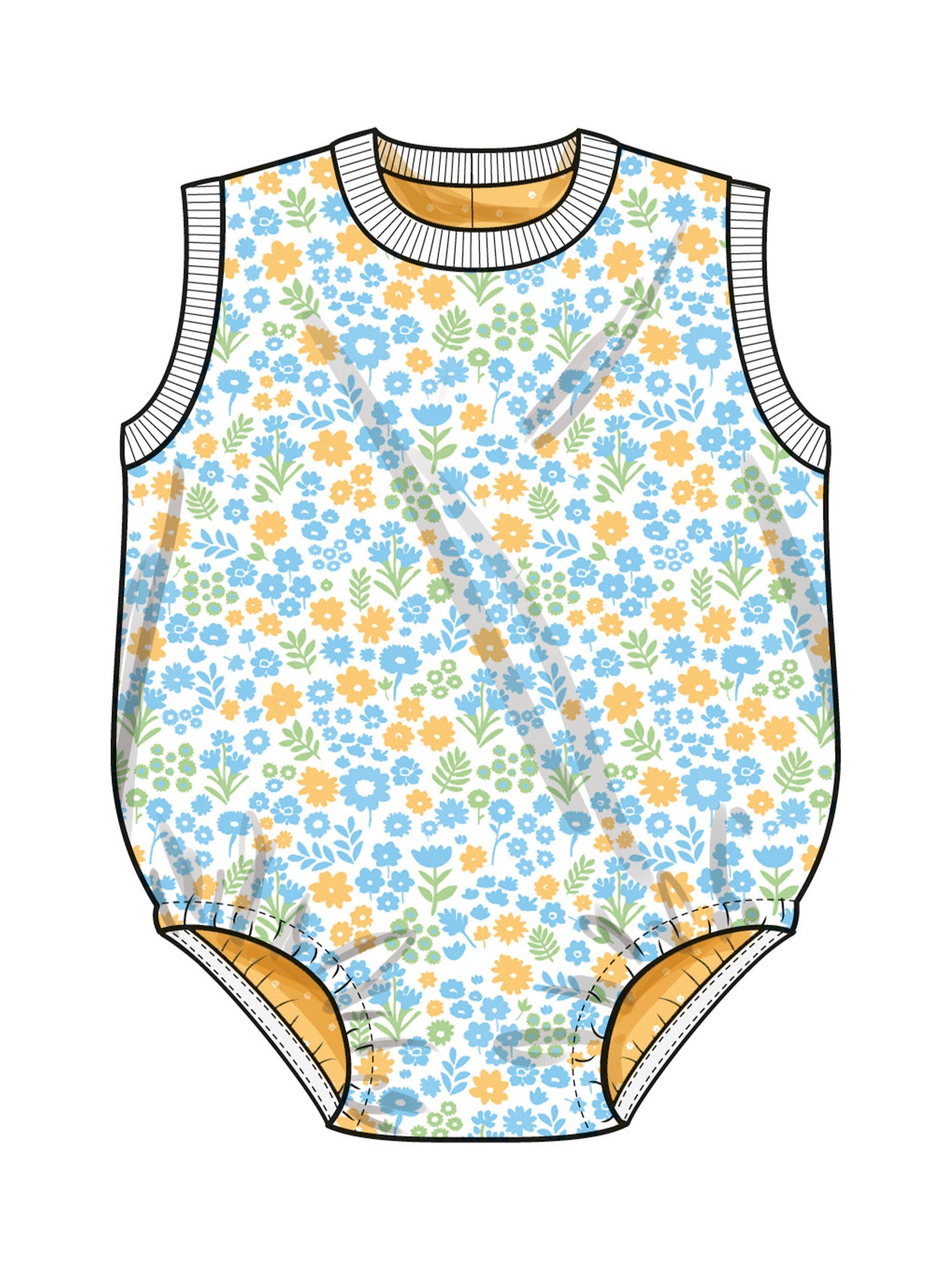 Simplicity baby bodysuit and bucket hat sewing pattern S3144 - British product