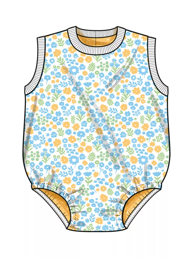 Simplicity baby bodysuit and bucket hat sewing pattern S3144 - British product
